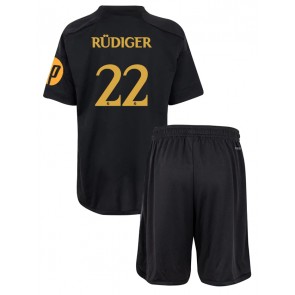 Real Madrid Antonio Rudiger #22 Rezervni Dres za Dječji 2023-24 Kratak Rukavima (+ kratke hlače)